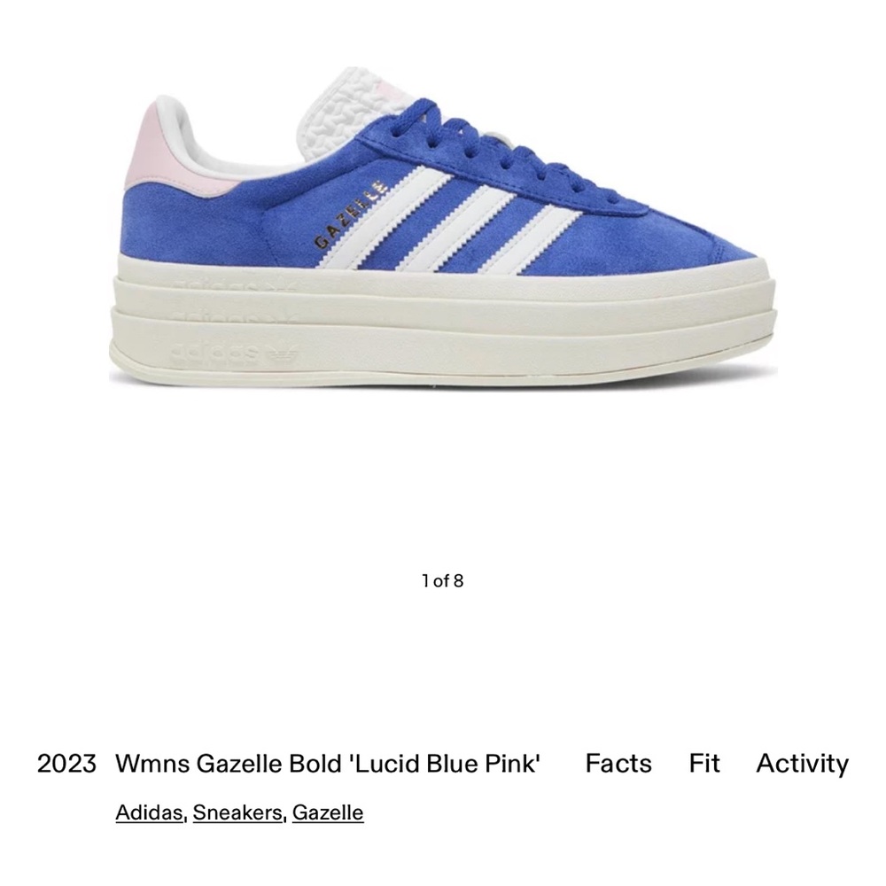 Blue Platform Blue and Pink Adidas Gazelle